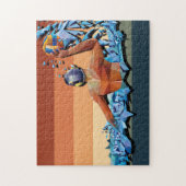 Retro waterpolospeler legpuzzel (Verticaal)