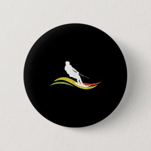 Retro Waterski Skiën Waterski Waterskieten Golven Ronde Button 5,7 Cm