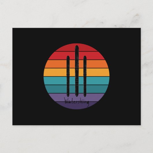 Retro Waterskiing - Water Ski Briefkaart (Voorkant)