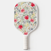Retro waterverf bloemig pickleball paddle (Voorkant)