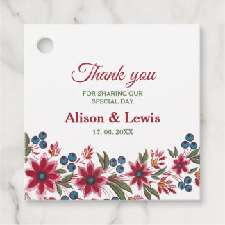 Retro Waterverf Florals Bedankjes Labels