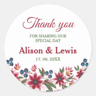 Retro Waterverf Florals Ronde Sticker
