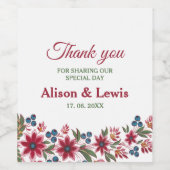Retro Waterverf Florals Wijn Etiket (Enkel label)