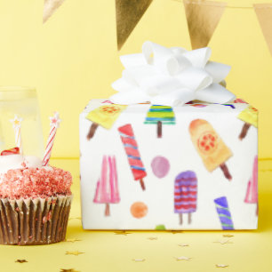 Retro Waterverf Ice Cream Cones Leuke Originele Ku Cadeaupapier