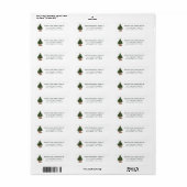 Retro  Waterverf kerstboom monogram Etiket (Full Sheet)