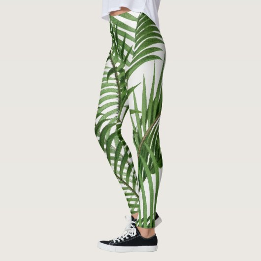  retro Waterverf palmbladeren Leggings (Links)