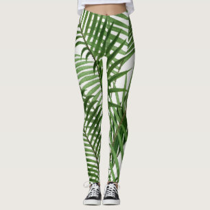  retro Waterverf palmbladeren Leggings