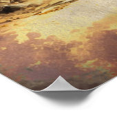 Retro Waterverf Piratenschip Palm Trees Oud Papier Poster (Hoek)