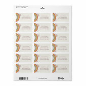 Retro Waterverf Rainbow Boho Adreslabel Etiket (Full Sheet)