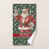 Retro Waterverf Santa Aangepaste badhanddoek set Bad Handdoek (Handdoek)