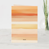 Retro Waterverf Stripes Terracotta Dank u Bedankkaart (Achterkant)