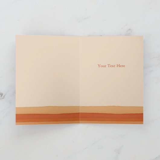 Retro Waterverf Stripes Terracotta Dank u Bedankkaart (Binnen)