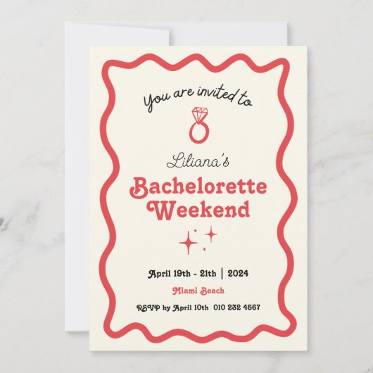 Retro Wave Bachelorette Weekend Route Kaart (Voorkant)