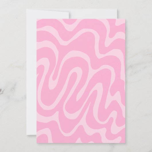 Retro Wave Butterfly Peach Roze Verjaardag Kaart (Achterkant)