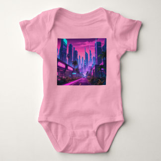 Retro Wave Cyberpunk City Romper
