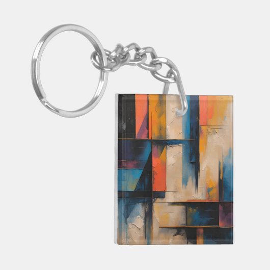 Retro Wave Design 01 Acryl Sleutelhanger (Voorkant Links)