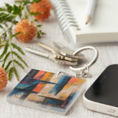 Retro Wave Design 01 Acryl Sleutelhanger (Voorkant Rechts)