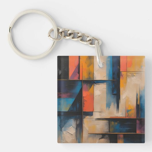 Retro Wave Design 01 Acryl Sleutelhanger (Voorkant)