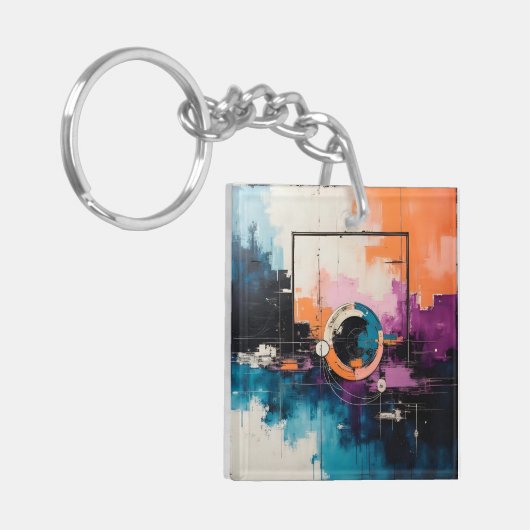 Retro Wave Design 04 - Sleutelhanger (Voorkant Links)