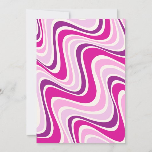 Retro Wave Flower Arch Paarse Roze Verjaardag Kaart (Achterkant)
