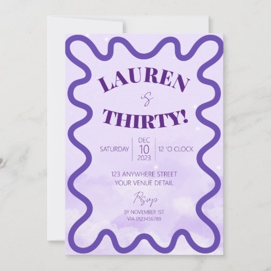 Retro Wave frontière 30e anniversaire invitation f (Devant)