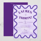 Retro Wave frontière 30e anniversaire invitation f (Devant / Derrière)