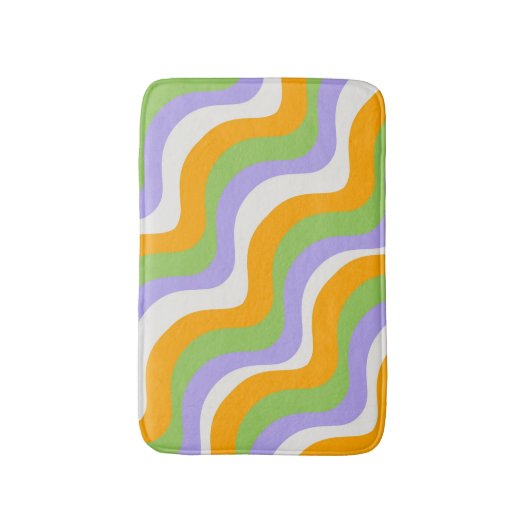 Retro Wave Groovy Curl Layer Abstract Y2K-patroon Badmat (Voorkant Verticaal)