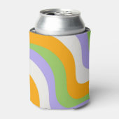 Retro Wave Groovy Curl Layer Abstract Y2K-patroon Blikjeskoeler (Blikje Voorkant)