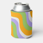 Retro Wave Groovy Curl Layer Abstract Y2K-patroon Blikjeskoeler (Blikje Achterkant)