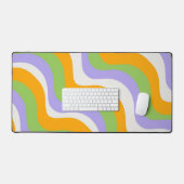 Retro Wave Groovy Curl Layer Abstract Y2K-patroon Bureaumat (Keyboard & Muis)