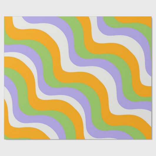 Retro Wave Groovy Curl Layer Abstract Y2K-patroon Cadeaupapier (Vlak)