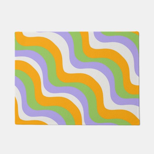 Retro Wave Groovy Curl Layer Abstract Y2K-patroon Deurmat (Voorkant)