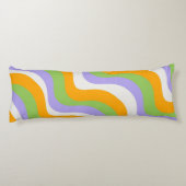 Retro Wave Groovy Curl Layer Abstract Y2K-patroon Lichaamskussen (Achterkant)