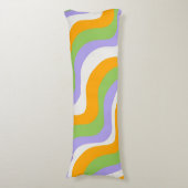 Retro Wave Groovy Curl Layer Abstract Y2K-patroon Lichaamskussen (Voorkant Verticaal)