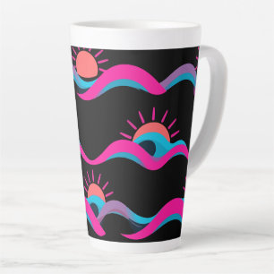 Retro Wave Mok Design – 80s Geometrische Zon & Gol