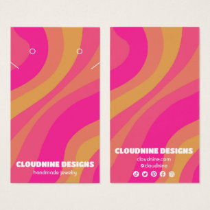 Retro Wave Oorbel Ketting Sieraden Display Kaart