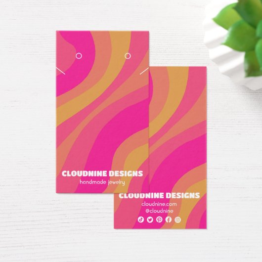 Retro Wave Oorbel Ketting Sieraden Display Kaart (Bureau)