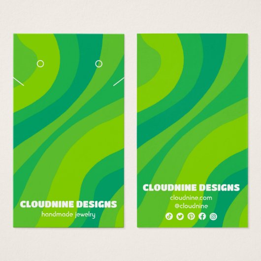 Retro Wave Oorbel Ketting Sieraden Display Kaart (Voorkant /achterkant)