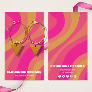 Retro Wave Oorbellen Ketting Sieraden Displaykaart Visitekaartje