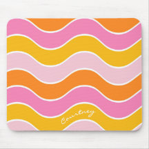 Retro Wave Streep Roze Oranje Geel Persoonlijk