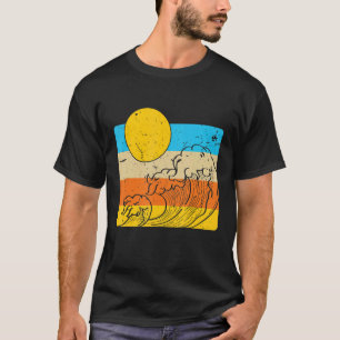 Retro Wave Surfboard  Ocean Surfing Surfer T-shirt