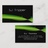 Retro Wave Visitekaartje Black DJ Lime Green (Voorkant / Achterkant)
