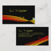 Retro Wave Visitekaartje Black DJ Red Yellow (Voorkant / Achterkant)