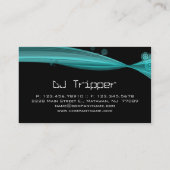 Retro Wave Visitekaartje Black DJ Turquoise Blue (Achterkant)