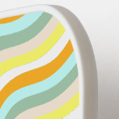 Retro Waves 80s Vertical Name in Red Pickleball Paddle (Links Detail)