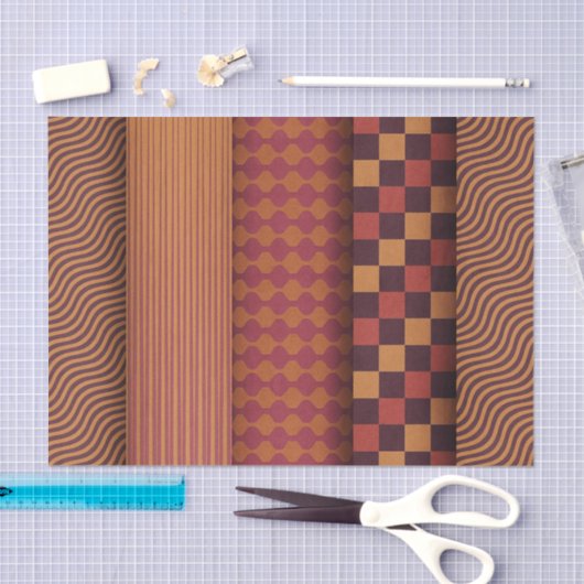 Retro Waves and Geometric Midcentury Pattern Tissuepapier (Craft)