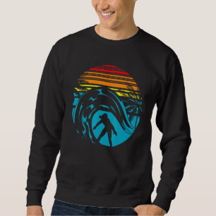 Retro Waves Surfer Surfboard Tropische Watersport Trui
