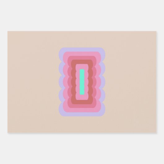 Retro Wavy Abstract Inpakpapier Vel (Voorkant 3)