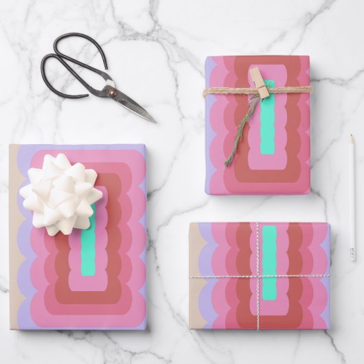Retro Wavy Abstract Inpakpapier Vel (Voorkant)