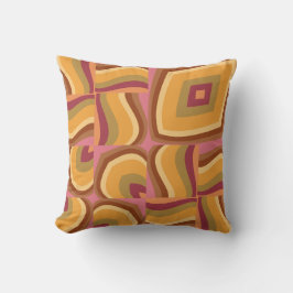 Retro Wavy Abstract Pattern – 70s Inspired Geometr Kussen